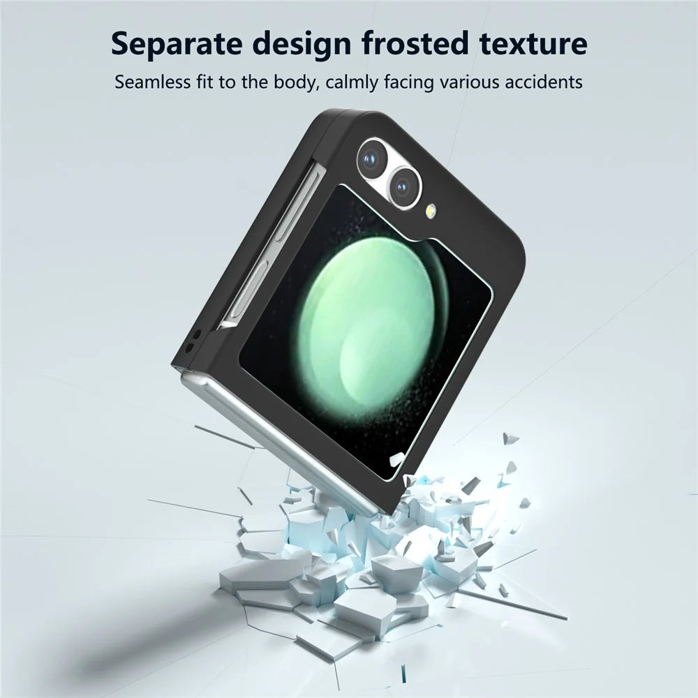 For Samsung Galaxy Z Flip7 FE 5G / Z Flip6 5G Case Skin-feel Hard PC Protective Phone Cover - Black - 6