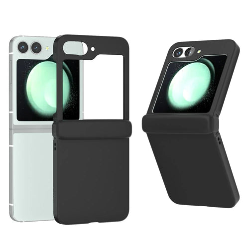 For Samsung Galaxy Z Flip7 FE 5G / Z Flip6 5G Case Skin-touch PC Phone Cover with Hinge Protection - Black - 1
