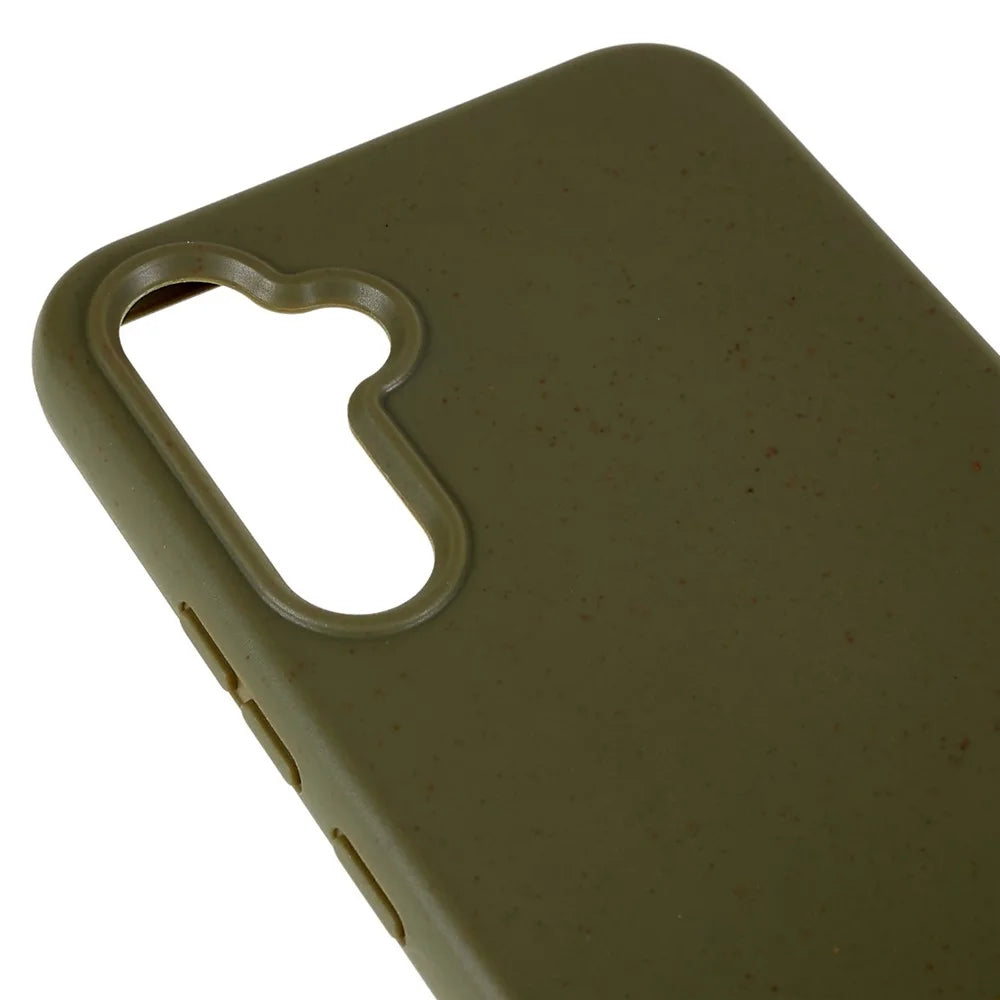 For Samsung Galaxy A55 5G Crossbody Phone Case Biodegradable Wheat Straw Phone Cover - Army Green - 6