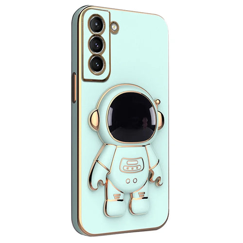 For Samsung Galaxy S23 Astronaut Phone Case Electroplating TPU Shockproof Cover - Green - 1
