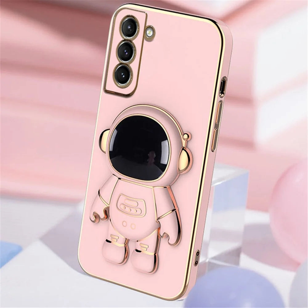 For Samsung Galaxy S23 Astronaut Phone Case Electroplating TPU Shockproof Cover - Green - 4