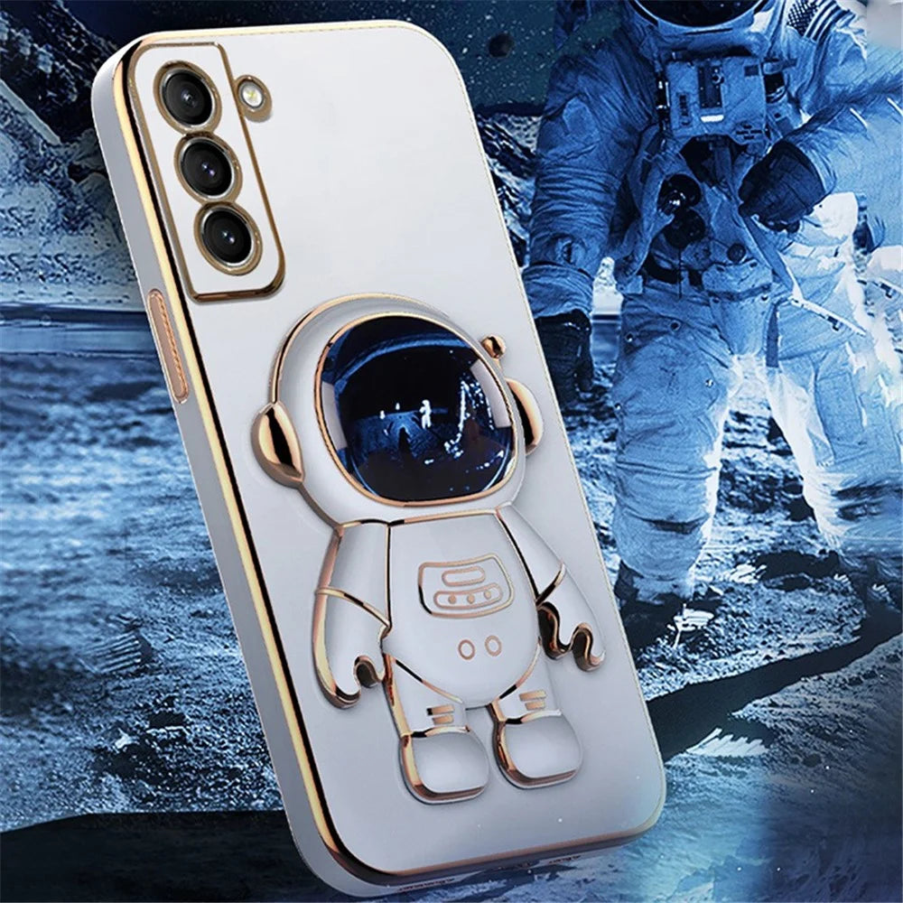 For Samsung Galaxy S23 Astronaut Phone Case Electroplating TPU Shockproof Cover - Green - 5