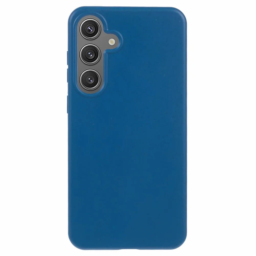 For Samsung Galaxy S24 Case Biodegradable Wheat Straw+TPU Eco-friendly Back Phone Cover - Blue - 1