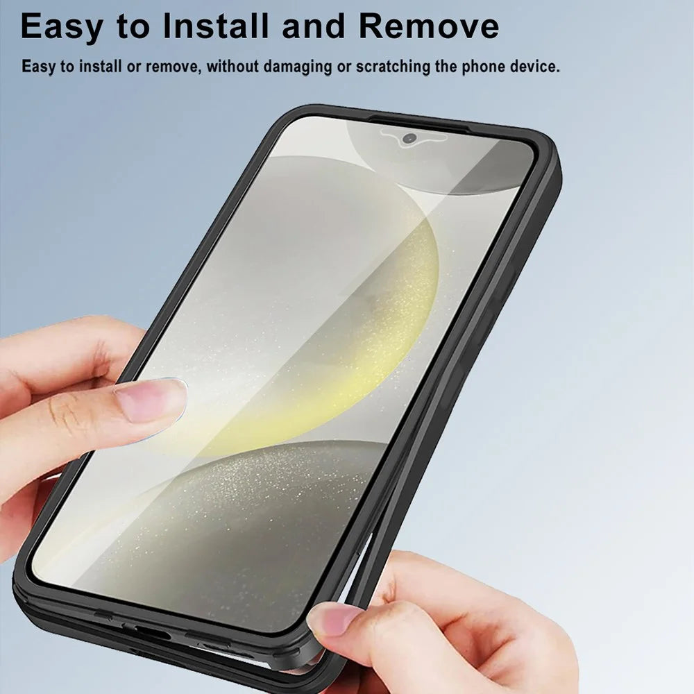 For Samsung Galaxy S23 FE Case Anti-Scratch Phone Shell with PET Screen Protector, Black - 4
