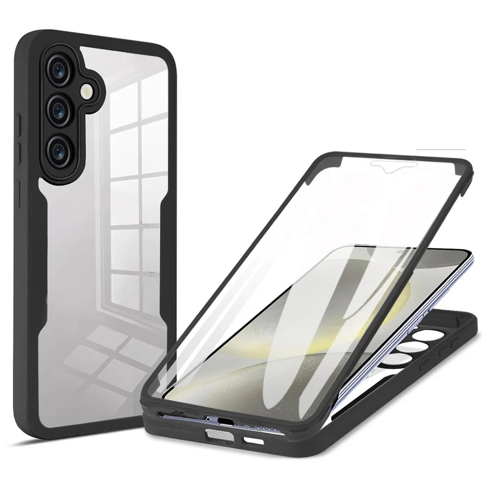 For Samsung Galaxy S25 / S24 Case Acrylic+TPU Clear Phone Cover with PET Screen Protector - 1