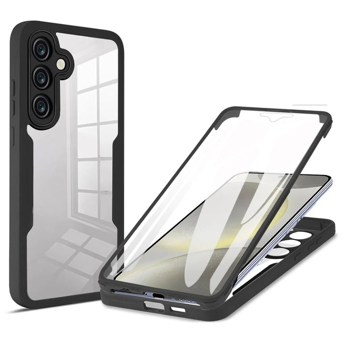 For Samsung Galaxy S25 / S24 Case Acrylic+TPU Clear Phone Cover with PET Screen Protector - 1