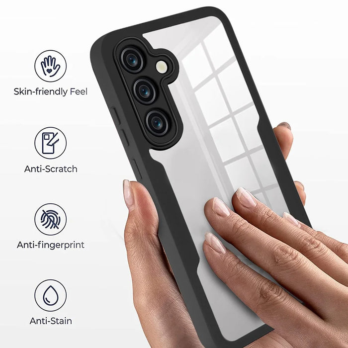 For Samsung Galaxy S25 / S24 Case Acrylic+TPU Clear Phone Cover with PET Screen Protector - 3