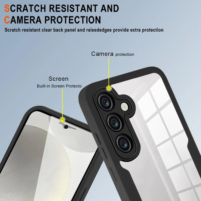 For Samsung Galaxy S25 / S24 Case Acrylic+TPU Clear Phone Cover with PET Screen Protector - 5