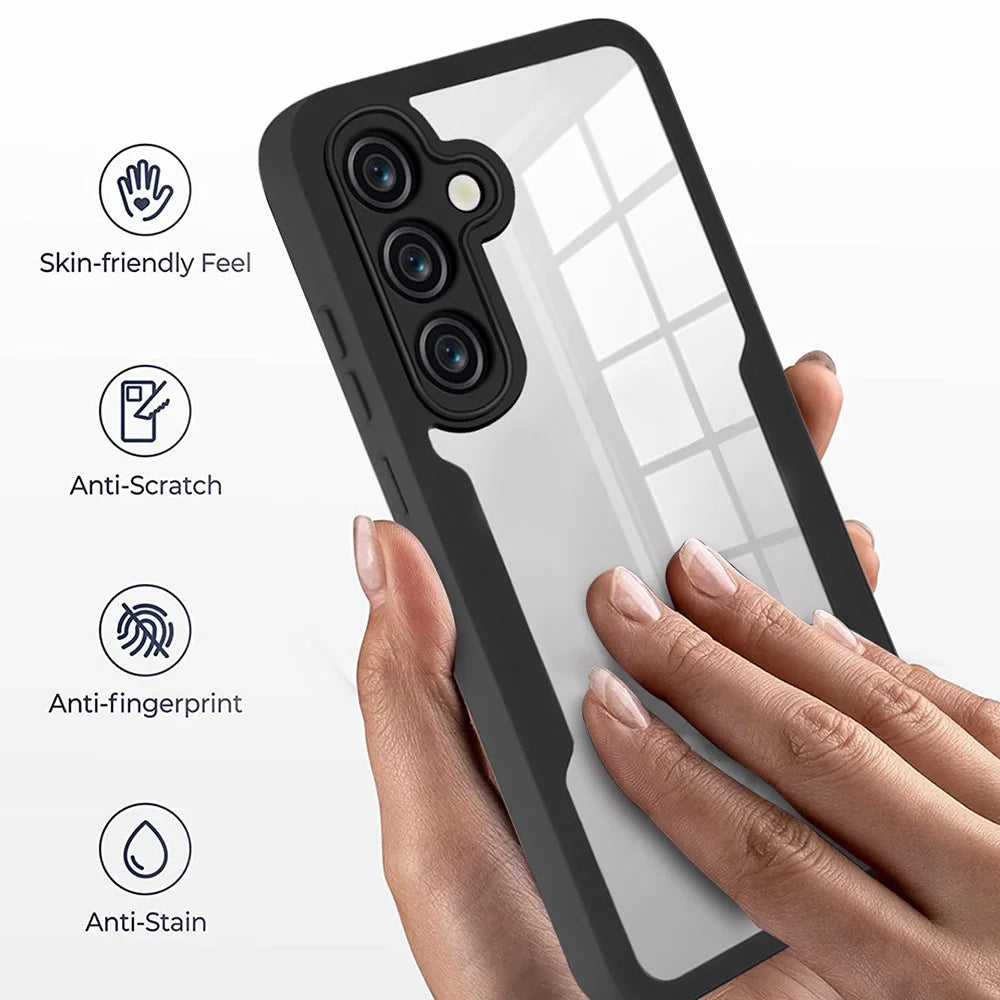 For Samsung Galaxy S25+ / S24+ Case Acrylic + TPU Protective Phone Shell, Black - 3