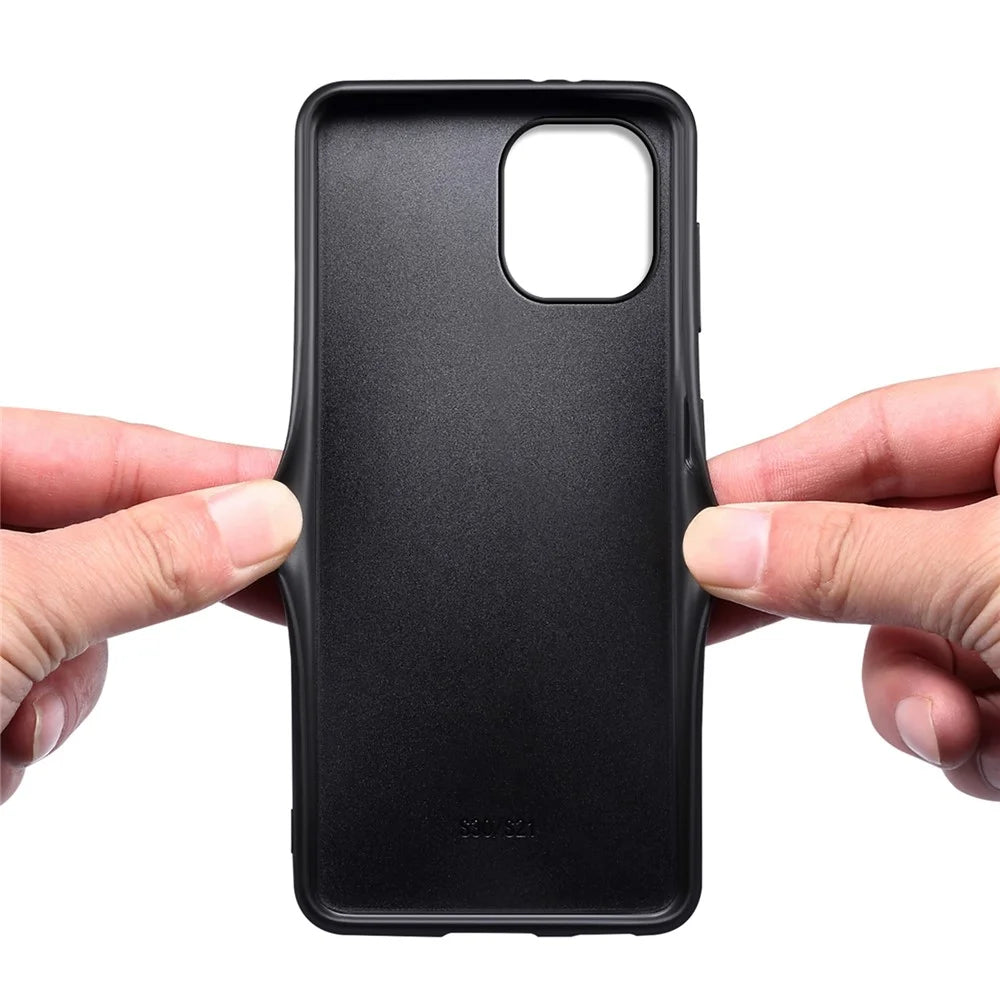 For iPhone 12 / 12 Pro Case Protective PU+PC+TPU Hybrid Slim Phone Case - Black - 3
