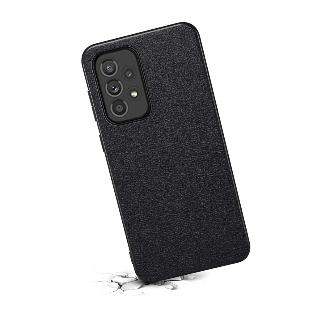 For Samsung Galaxy A33 5G Phone Cover Calf Texture PU+TPU+PC Drop-proof Case - Black - 2