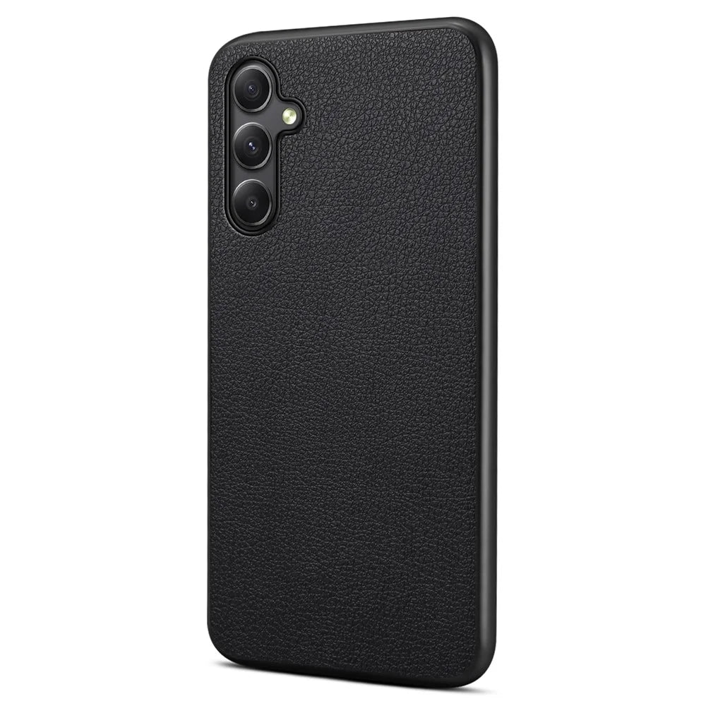 For Samsung Galaxy A24 4G (162.1 x 77.6 x 8.3mm) Case PU+PC+TPU Hybrid Protective Phone Cover - Black - 1