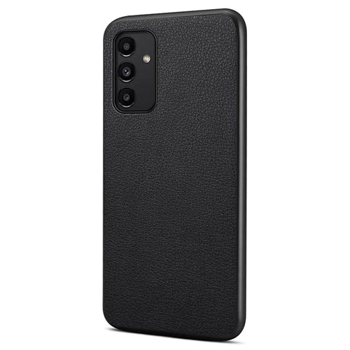 For Samsung Galaxy A13 5G Case PU Leather Calf Texture Shockproof Protective Back Cover - Black - 1