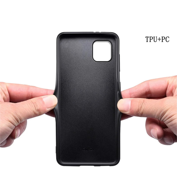 For Samsung Galaxy A22 5G (EU Version) Case PU Leather Fingerprint-Resistant Back Cover - Orange - 3