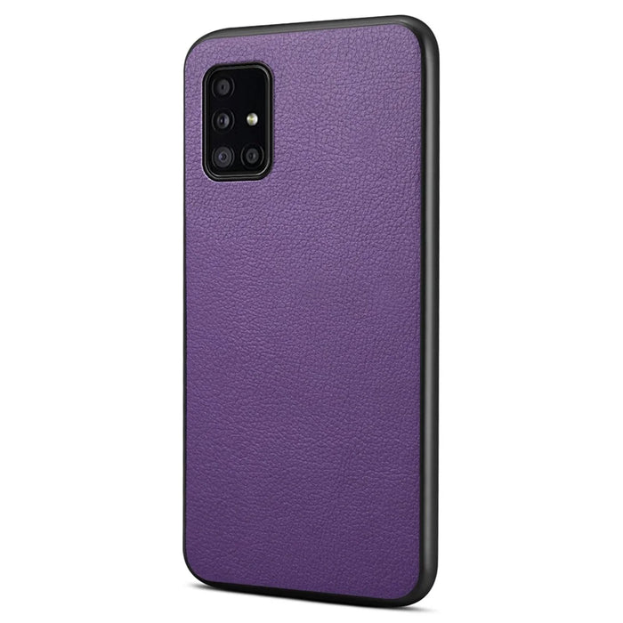 For Samsung Galaxy A51 4G SM-A515 Case PU Leather+PC+TPU Slim-Fit Phone Shell - Purple - 1