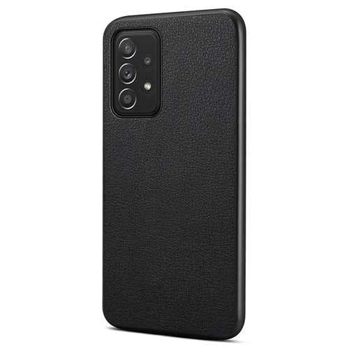For Samsung Galaxy A52 4G / 5G / A52s 5G Phone Case PU Leather Calf Texture Anti-Scratch Back Cover - Black - 1