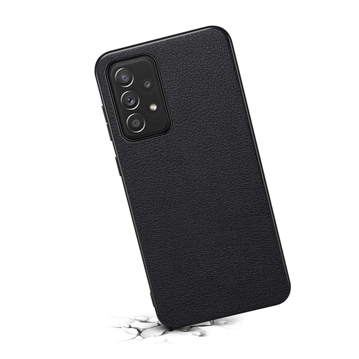 For Samsung Galaxy A52 4G / 5G / A52s 5G Phone Case PU Leather Calf Texture Anti-Scratch Back Cover - Black - 2