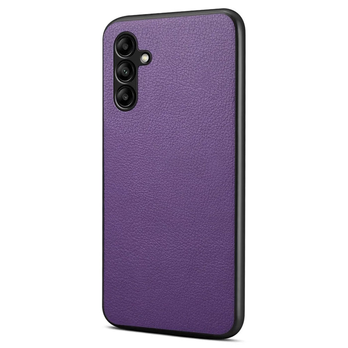 For Samsung Galaxy A05s 4G Case Anti-Drop Calf Texture Leather Coating Back Cover - Purple - 1