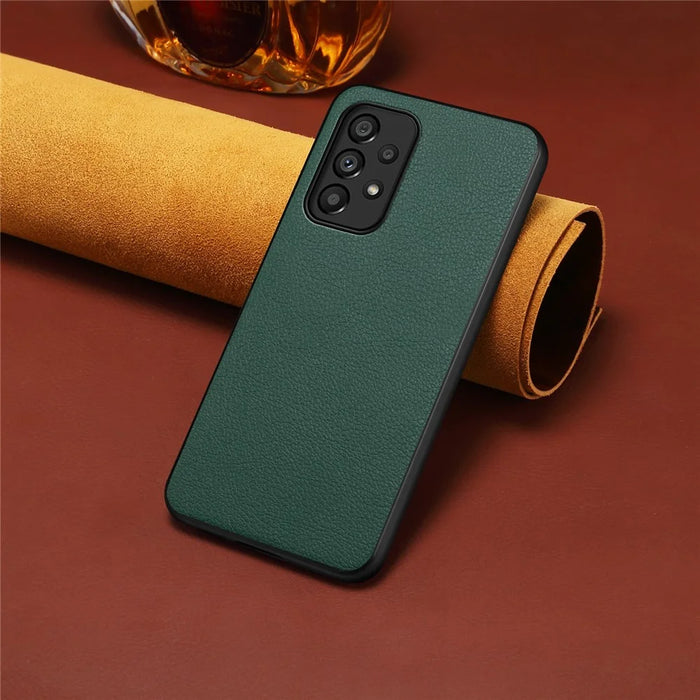 For Samsung Galaxy A53 5G Case PU Leather Calf Texture Protection Shell Back Cover - Green - 4
