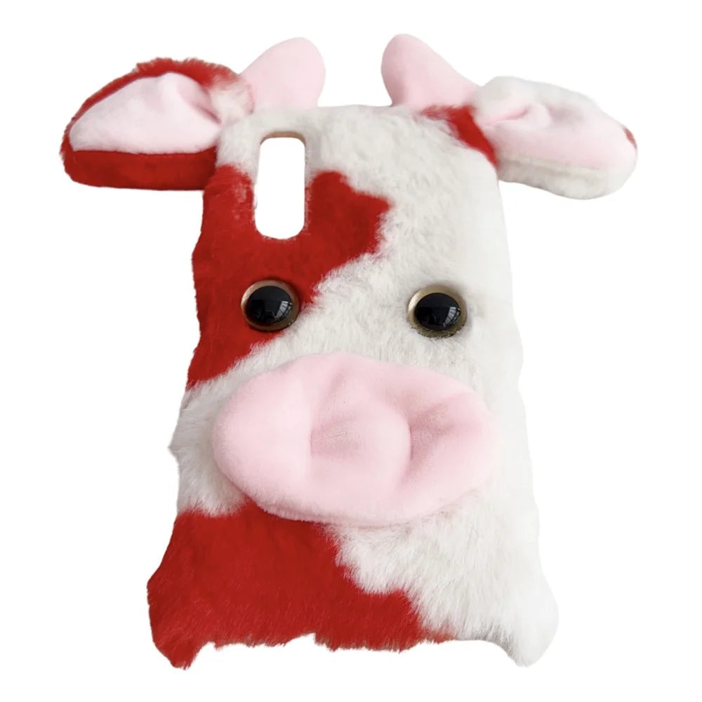 For Sony Xperia 10 V Case Fluffy Cows Ear Soft TPU Slim Phone Case - Red - 3