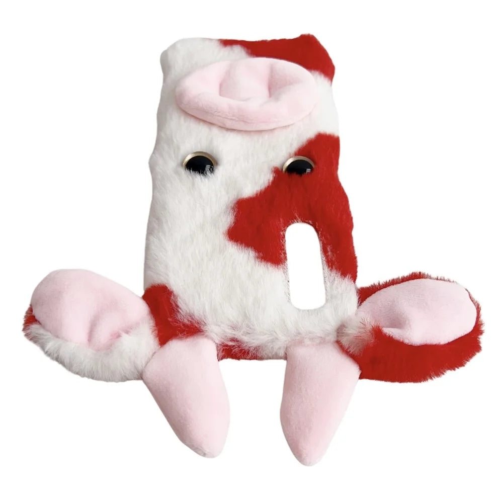 For Sony Xperia 10 V Case Fluffy Cows Ear Soft TPU Slim Phone Case - Red - 5