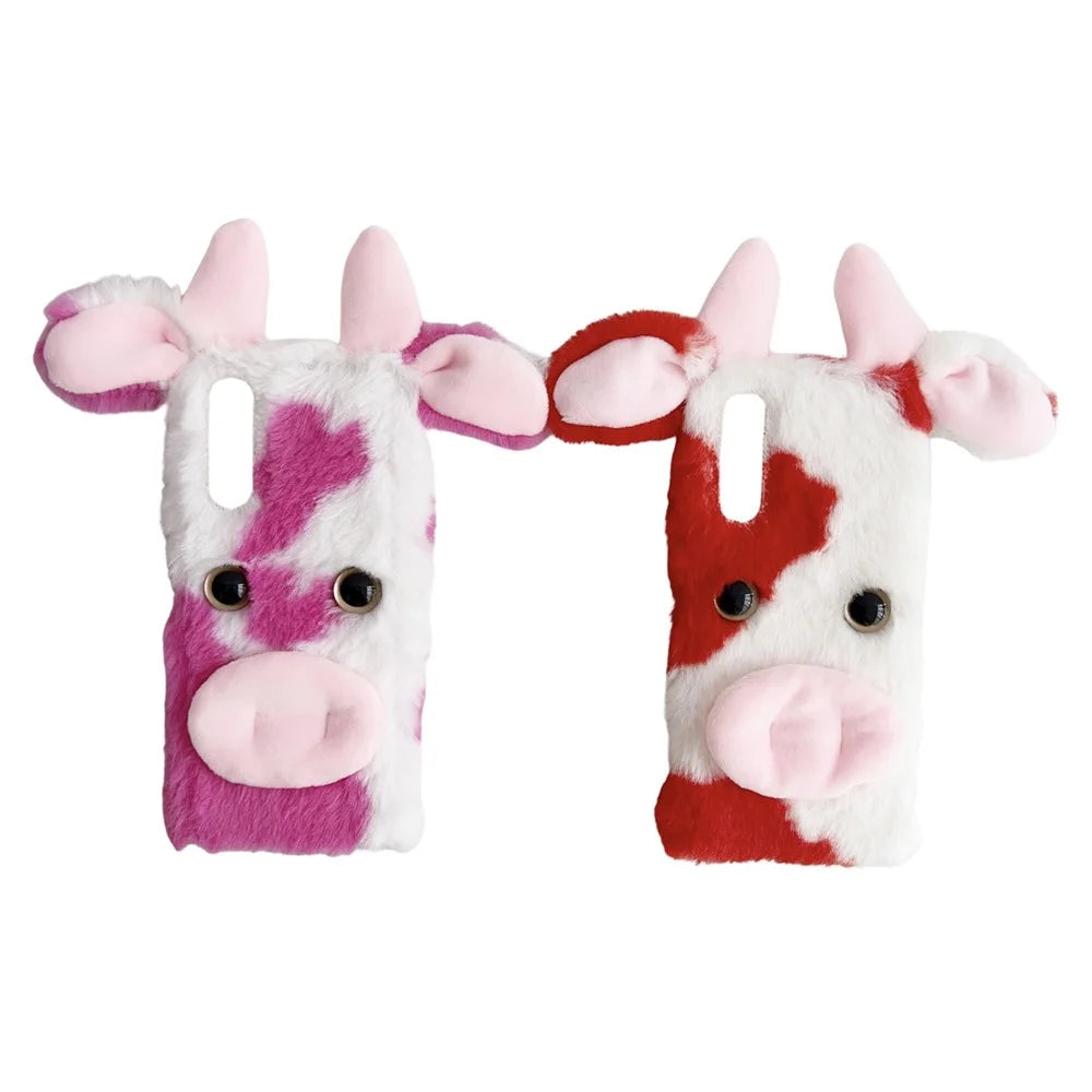For Sony Xperia 10 V Case Fluffy Cows Ear Soft TPU Slim Phone Case - Red - 7
