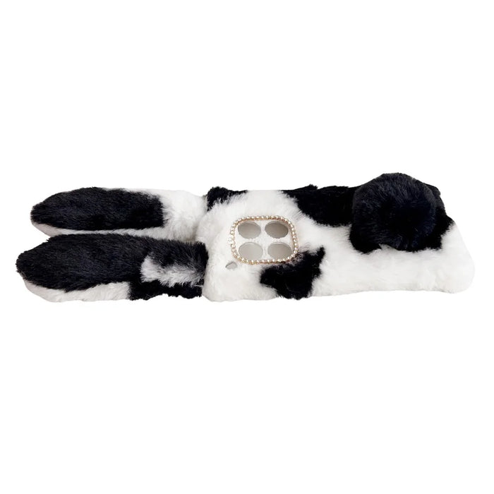 For OnePlus 12 5G Case Fluffy Cows Ear Shockproof Soft TPU Phone Cover - Black - 2