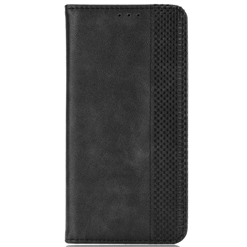 For TECNO Spark 20 Pro+ KJ7 Case Leather Magnetic Closure Wallet Flip Phone Cover - Black - 6