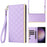 For Samsung Galaxy S24 Ultra Suction Cup PU Leather Phone Case Stand Wallet Phone Cover Shoulder Bag - Purple - 1