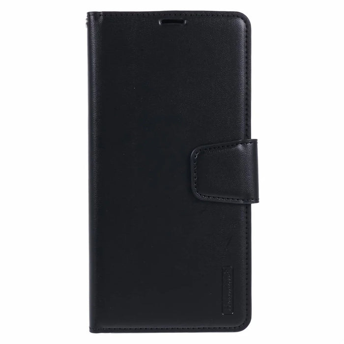 HANMAN Mill Series Phone Cover for Realme 12 4G / 12+ 5G Case PU Leather Wallet Phone Shell - Black - 7