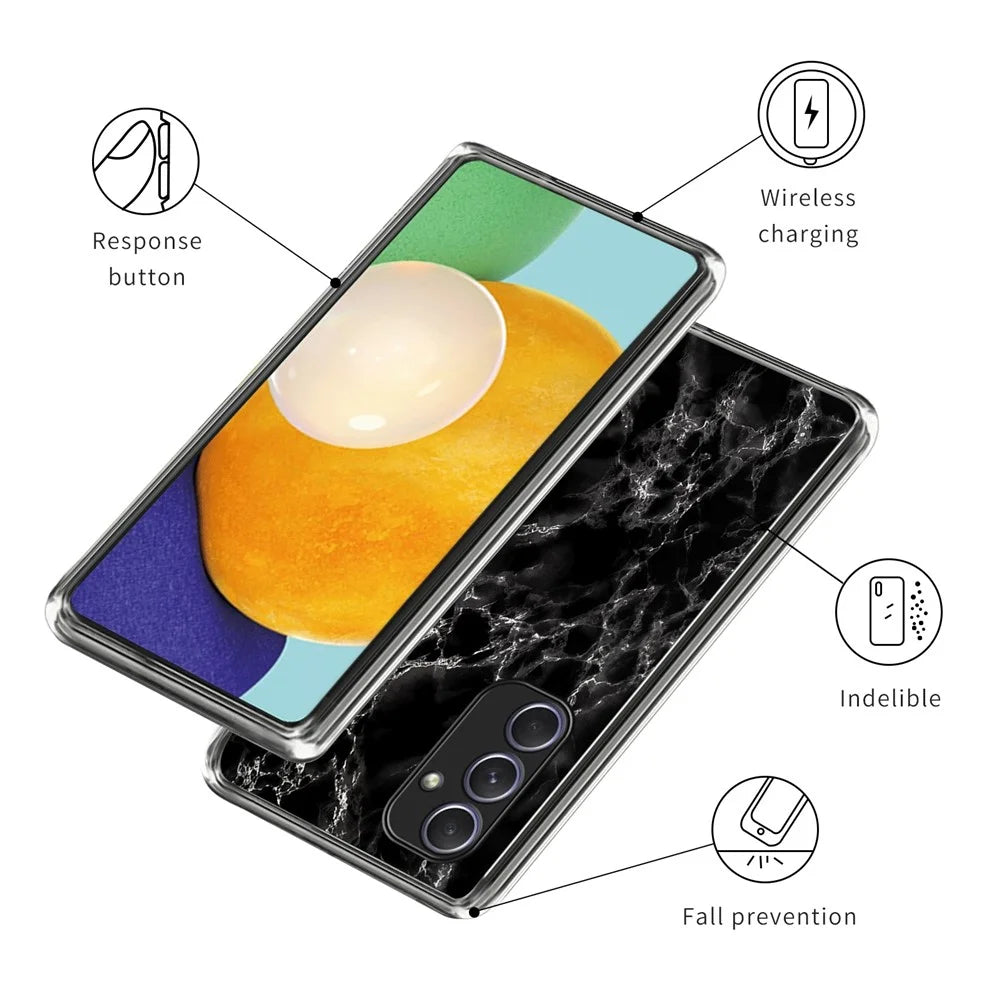 For Samsung Galaxy A54 5G Case Pattern Printed Soft Slim Shockproof TPU Phone Cover - Marble Texture - 3