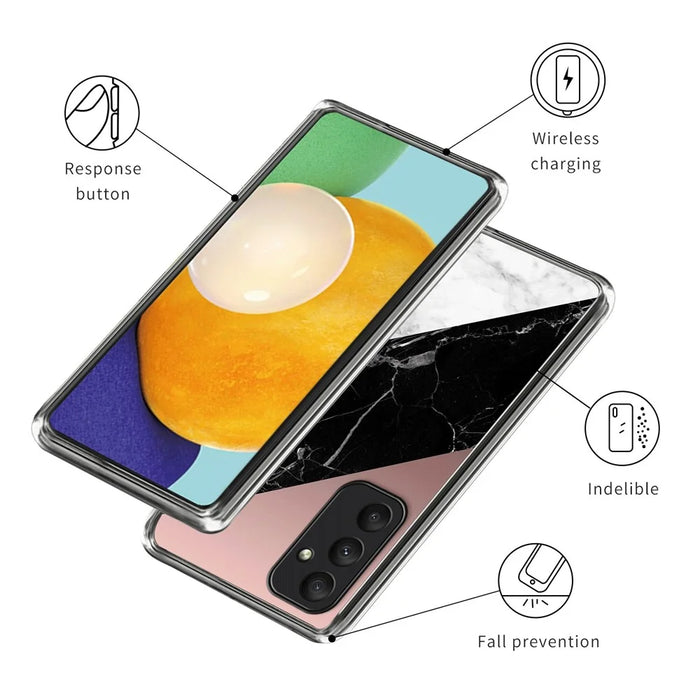 For Samsung Galaxy A55 5G Case TPU Protective Pattern Design Flexible Phone Cover - Three-Color Marble Texture - 3