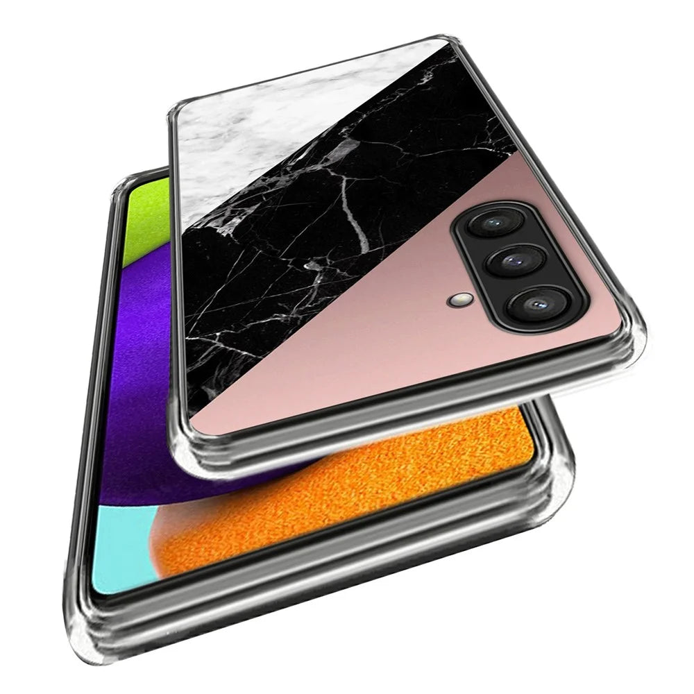 For Samsung Galaxy S24+ Case Pattern Design Thin Flexible TPU Phone Cover - Three-Color Marble Texture - 2