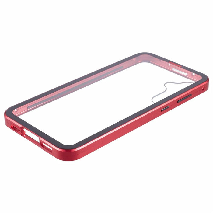 For Samsung Galaxy A35 5G Full Body Case Magnetic Tempered Glass Double-Sided Phone Case - Red - 6