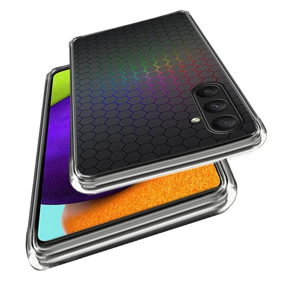 For Samsung Galaxy A25 5G (Global) (161.0 x 76.5 x 8.3mm) Case Shock-Absorbent TPU Pattern Printed Phone Cover - Colorful Honeycomb - 2