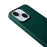 For iPhone 15 Case Liquid Silicone Soft Anti-Scratch Phone Cover with Crossbody Neck Strap - Blackish Green - 3