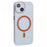 For iPhone 13 Magnetic Phone Case Thickened Hard PC Cover with Metal Buttons - Orange - 1