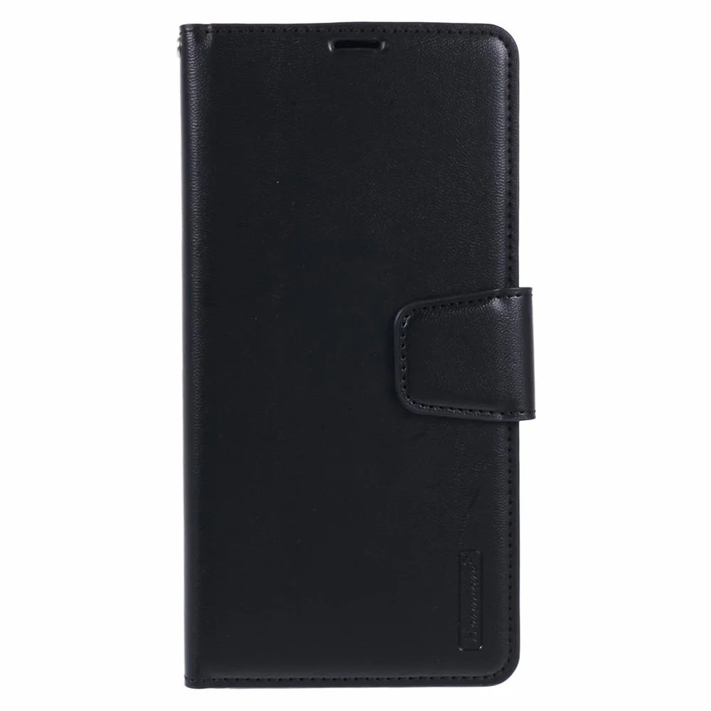 HANMAN Mill Series Phone Cover for Realme 12 Pro 5G / 12 Pro+ 5G Wallet Phone Case PU Leather Stand Shell - Black - 7