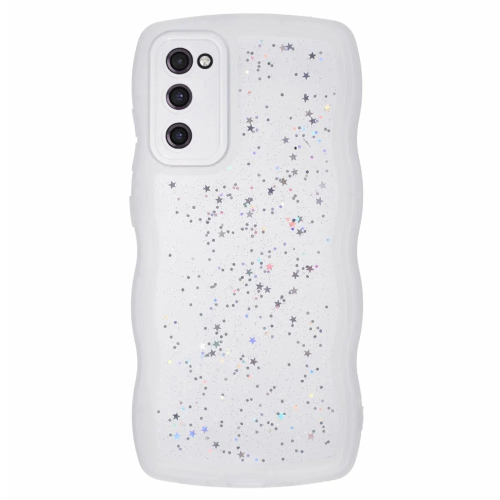 JTW Series for Samsung Galaxy S20 FE / S20 FE 5G / S20 FE 2022 / S20 Lite Case Glitter Stars TPU Cover - Transparent White - 1