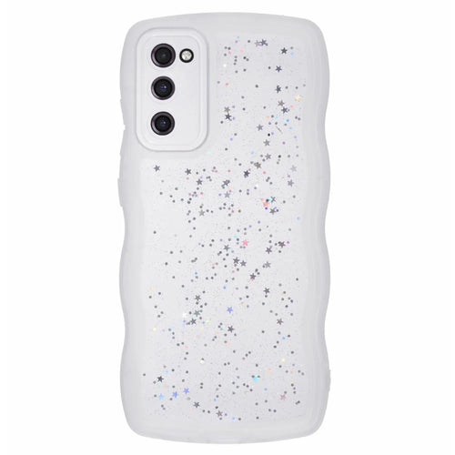 JTW Series for Samsung Galaxy S20 FE / S20 FE 5G / S20 FE 2022 / S20 Lite Case Glitter Stars TPU Cover - Transparent White - 1