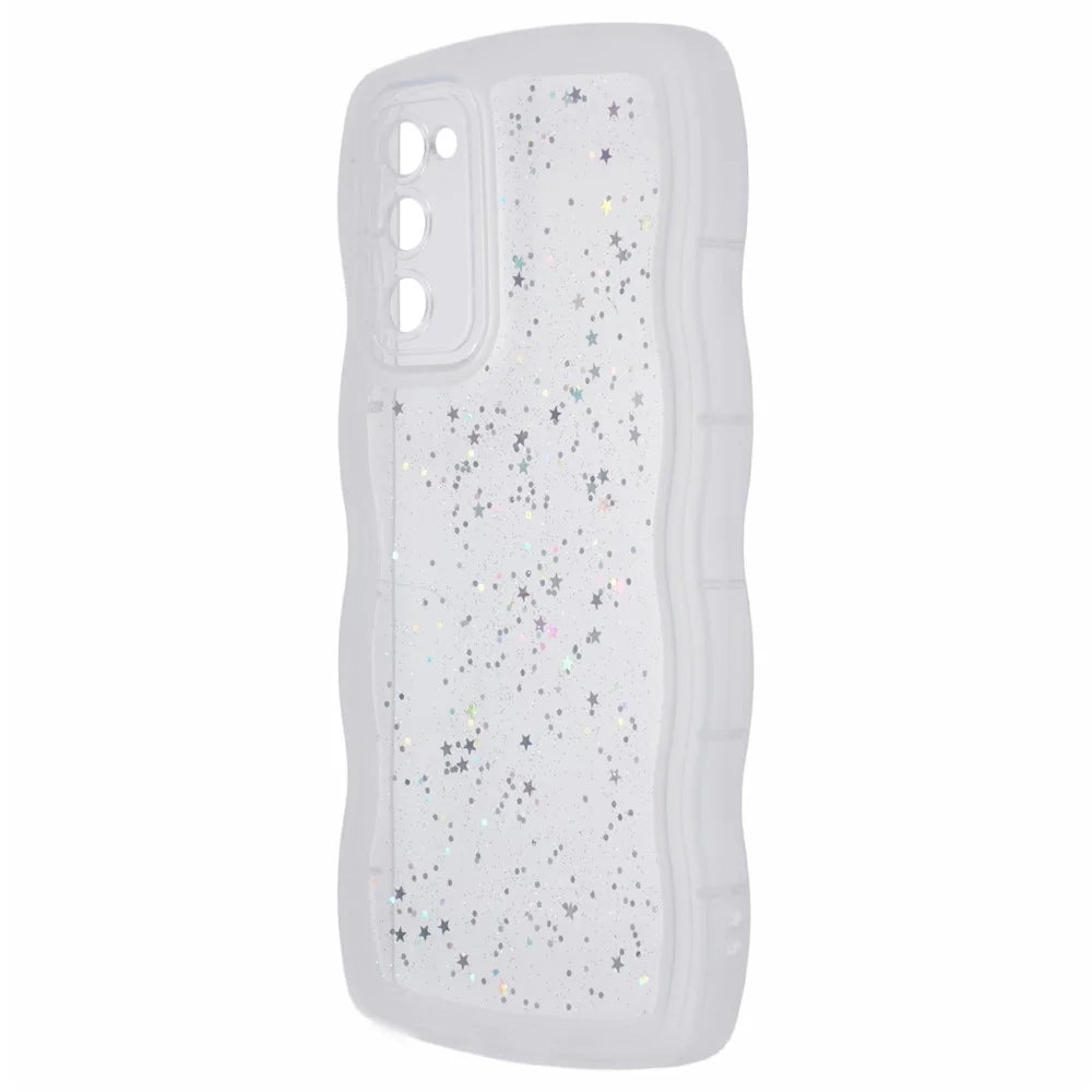 JTW Series for Samsung Galaxy S20 FE / S20 FE 5G / S20 FE 2022 / S20 Lite Case Glitter Stars TPU Cover - Transparent White - 3