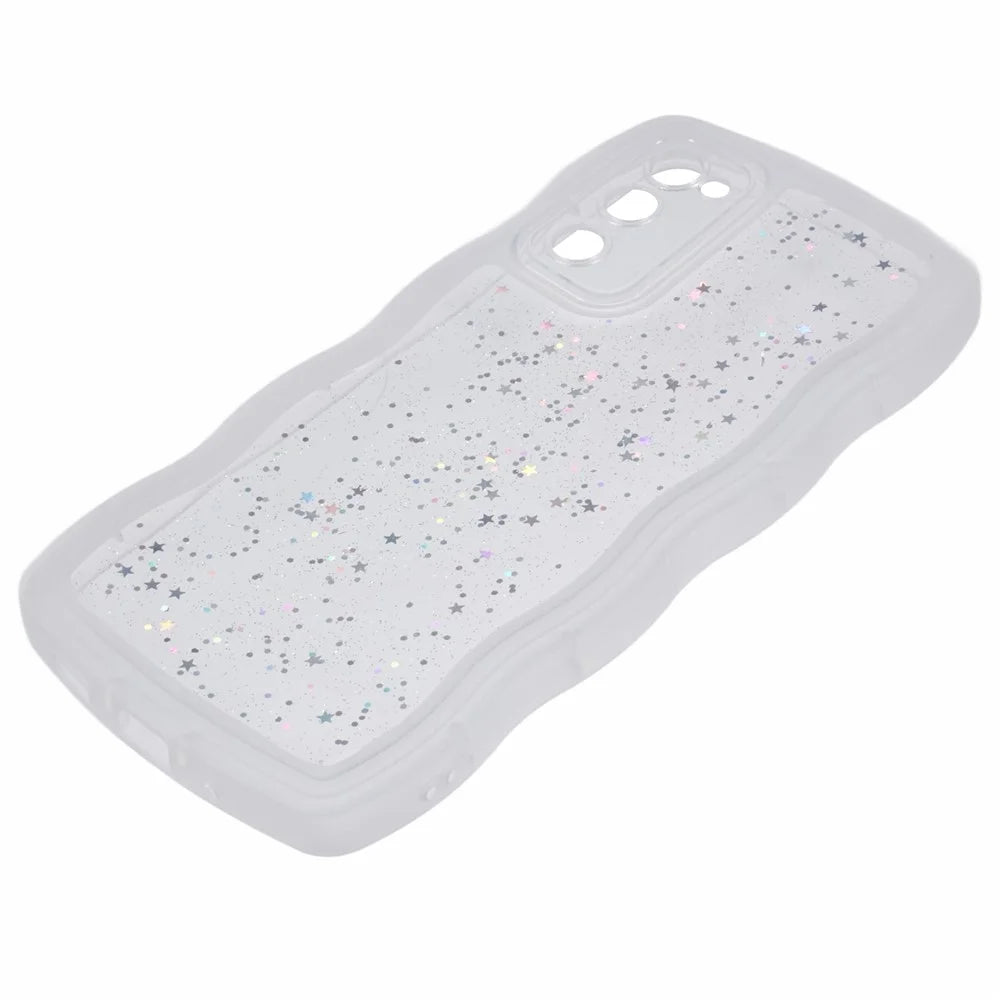 JTW Series for Samsung Galaxy S20 FE / S20 FE 5G / S20 FE 2022 / S20 Lite Case Glitter Stars TPU Cover - Transparent White - 4