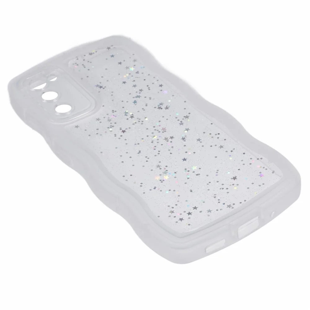 JTW Series for Samsung Galaxy S20 FE / S20 FE 5G / S20 FE 2022 / S20 Lite Case Glitter Stars TPU Cover - Transparent White - 5