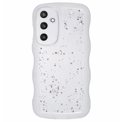 JTW Series for Samsung Galaxy S23 FE Case Epoxy Design Wavy Edge TPU Phone Cover - Transparent White - 1