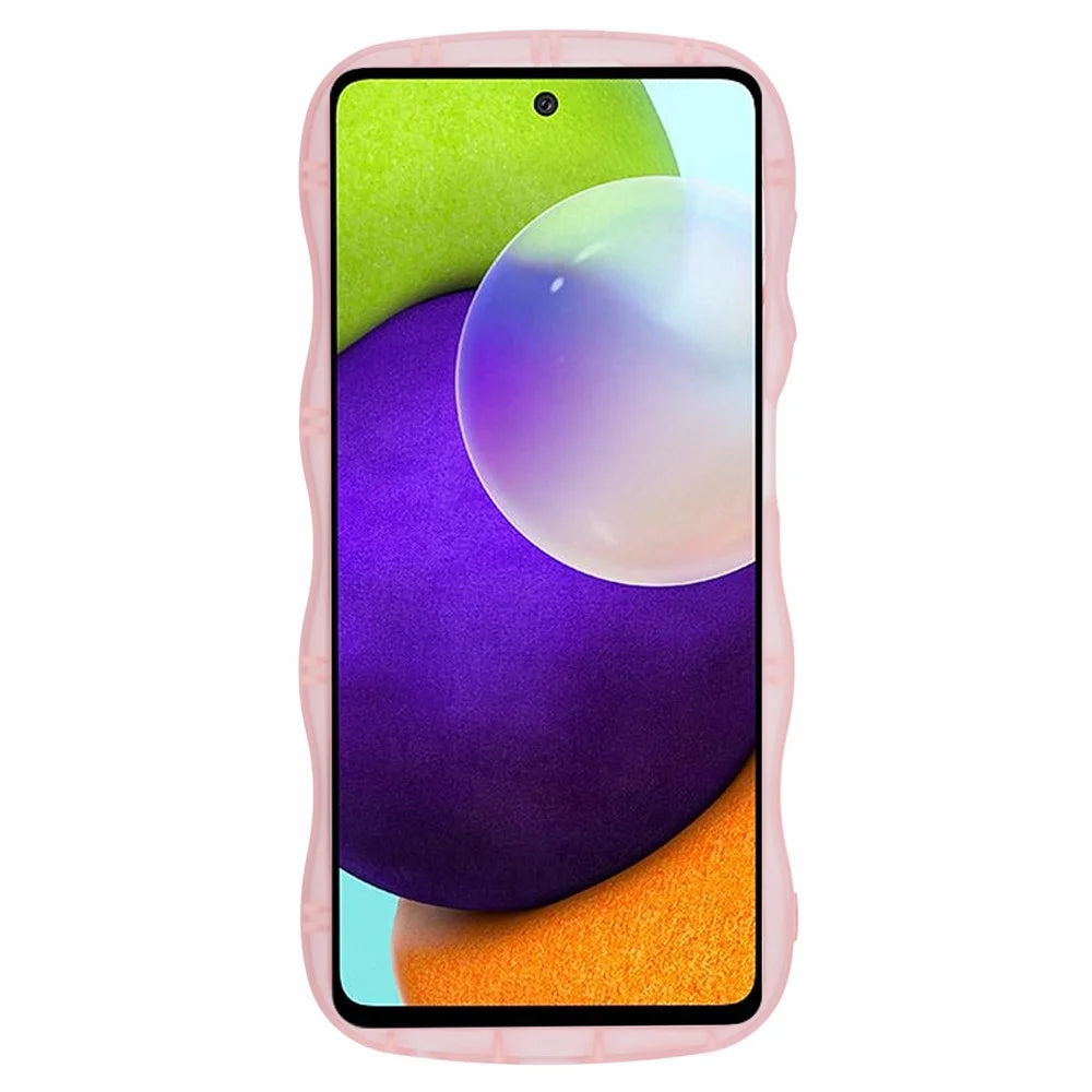 JTW Series for Samsung Galaxy A52 4G / 5G / A52s 5G Case Wavy Edge TPU Bling Star Phone Cover - Transparent Pink - 2