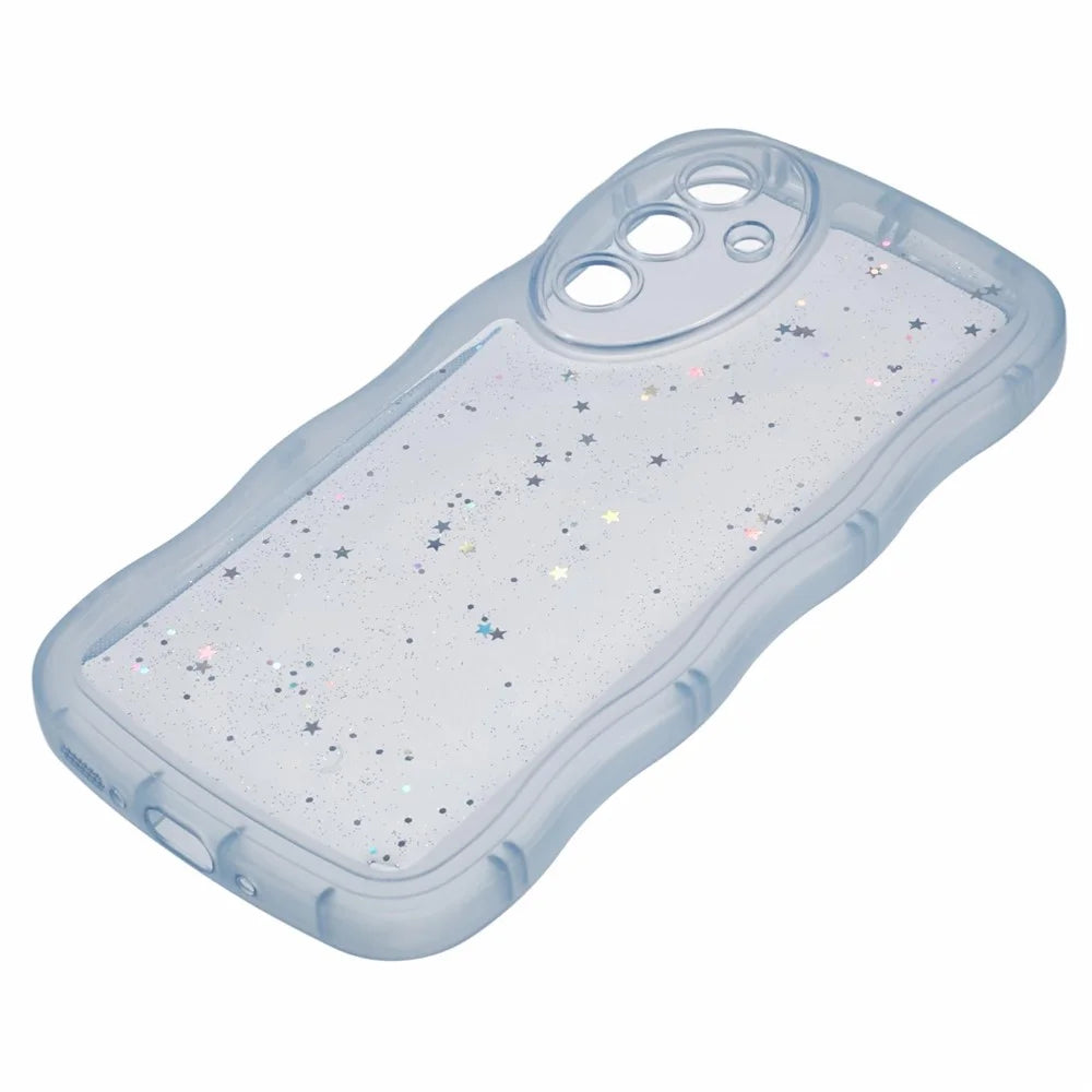 JTW Series for Samsung Galaxy A55 5G Case Epoxy Scratch-resistant TPU Phone Shell - Transparent Blue - 4