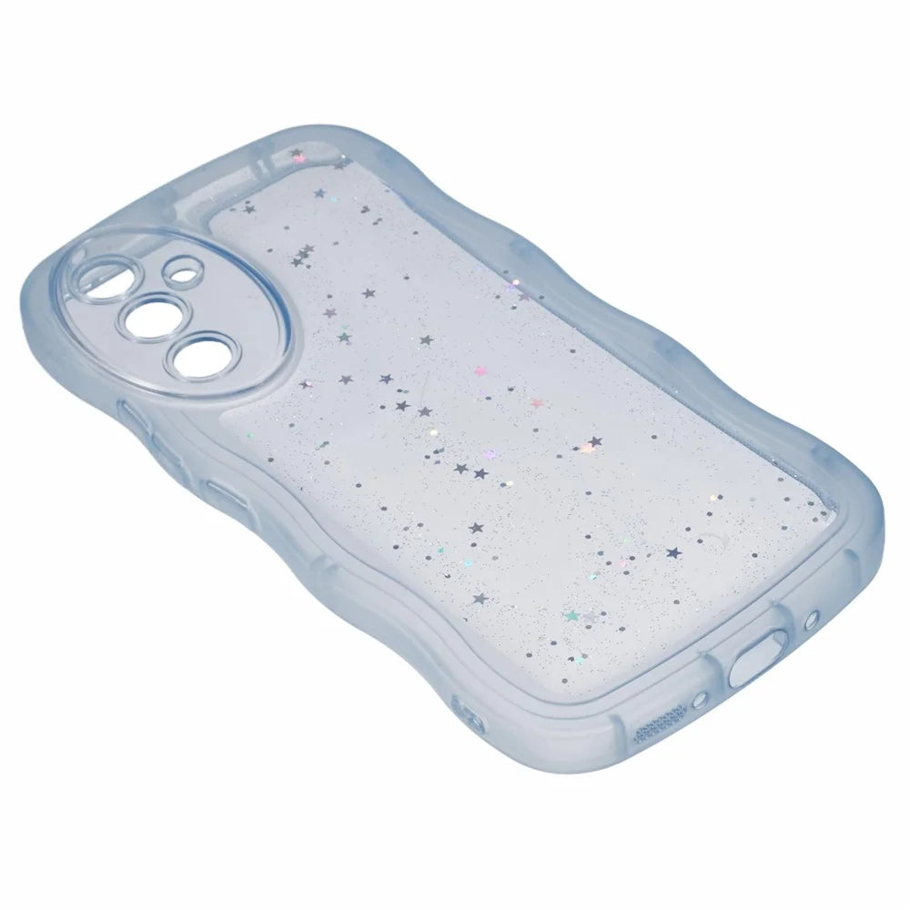 JTW Series for Samsung Galaxy A55 5G Case Epoxy Scratch-resistant TPU Phone Shell - Transparent Blue - 5