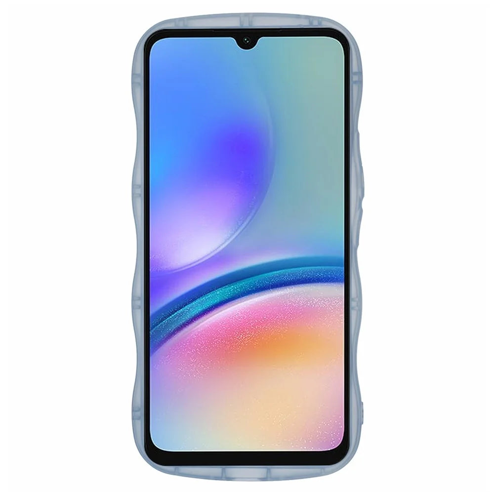 JTW Series for Samsung Galaxy A15 4G / A15 5G Protective Case Wavy Edge Epoxy TPU Phone Cover - Transparent Blue - 2