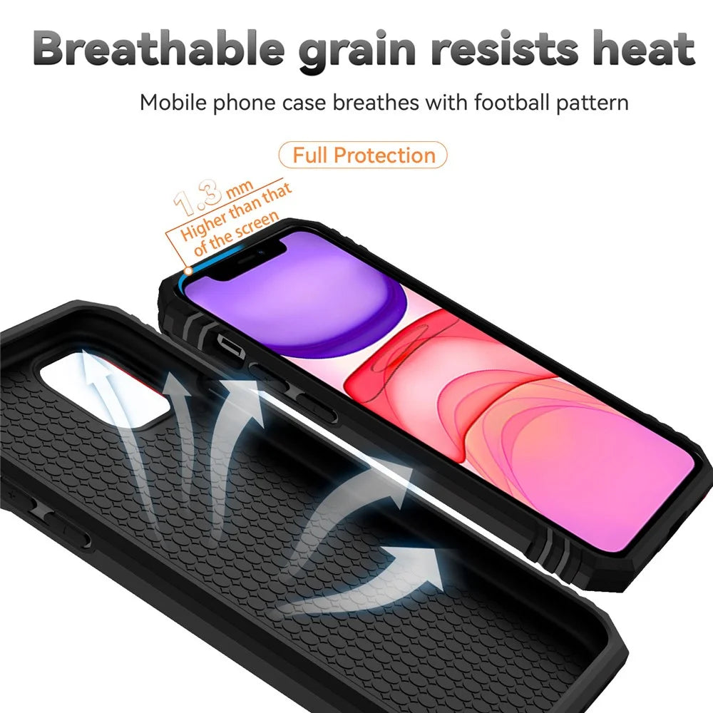 For iPhone 11 Pro Case Kickstand PC+TPU Hybrid Phone Shell with Camera Slide Cover -  Black - 3