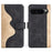 For Google Pixel 9 Pro XL Wallet Case PU Leather Color Splicing Cell Phone Cover - Black - 1